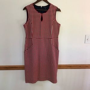 LANDS END size 12 patterned dress - red white blue